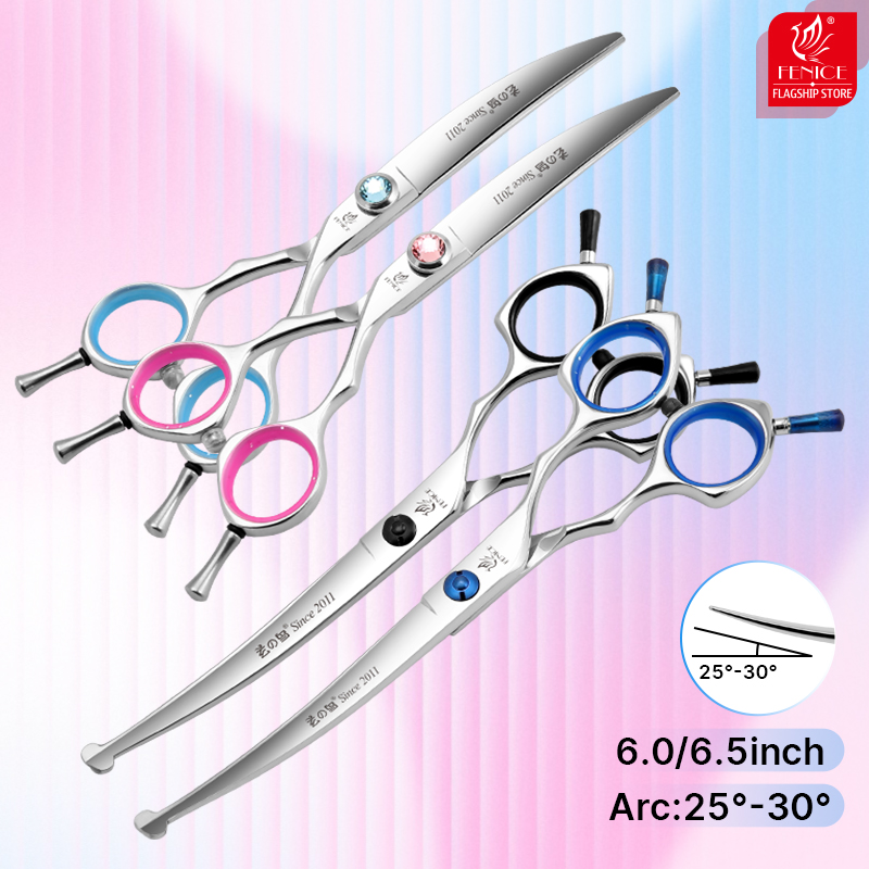 Professional Pet Grooming Scissors Curved - Fenice Professional Dog Grooming Scissors Curved