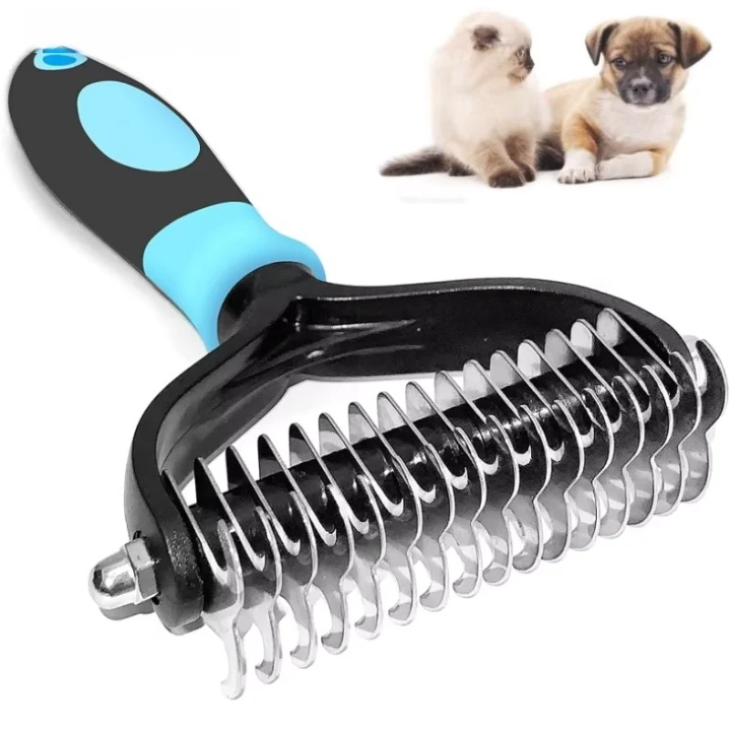 Undercoat Rake Dematting Tool Dog Shedding - Professional Pet Deshedding Brush 2 Sided