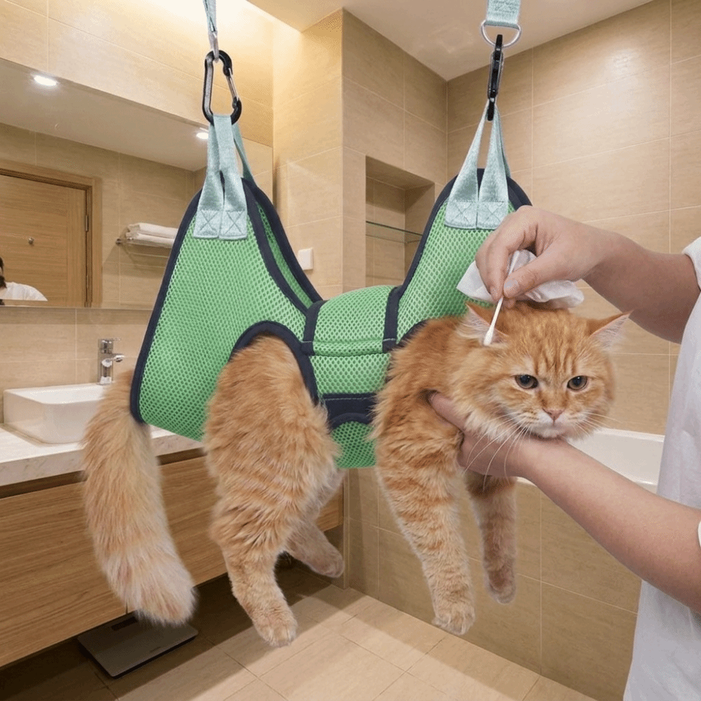 Pet Grooming Hammock Sling Restraint - Adjustable Dog Grooming Hammock Mesh Hanging