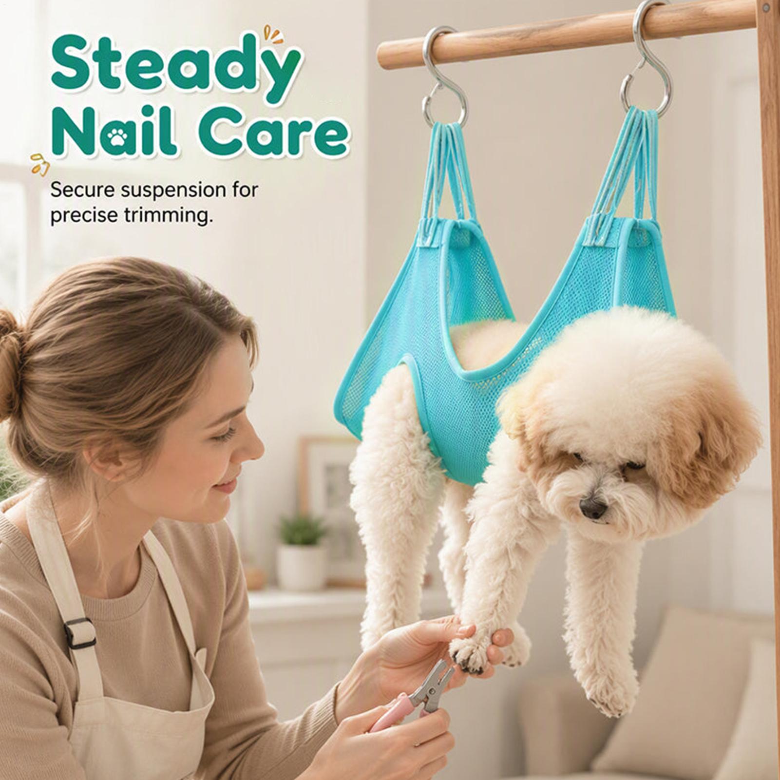 Pet Grooming Hammock Sling Restraint - Dog Cat Grooming Hammock Heavy-Duty Mesh