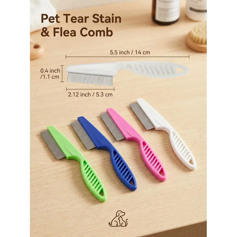Fine Tooth Stainless Steel Pet - Flea Comb Fine Tooth Pet Tear Stain 评论和价格