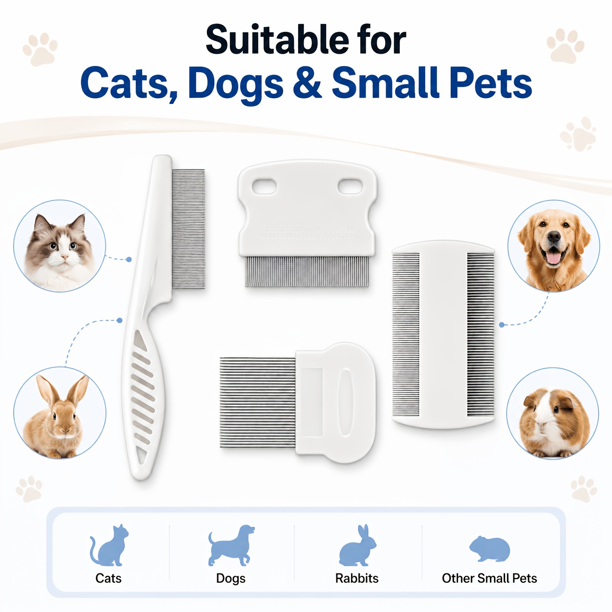 4PCS Pet Comb Flea Comb Fine-T - Flea Comb Fine Tooth Pet Tear Stain 评论和价格