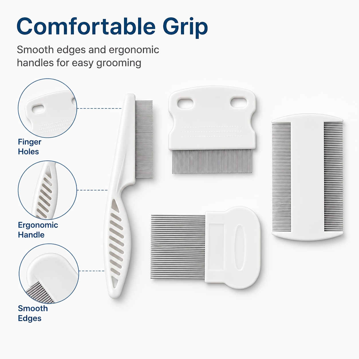 4PCS Pet Comb Flea Comb Fine-T - Flea Comb Fine Tooth Pet Tear Stain 评论和价格