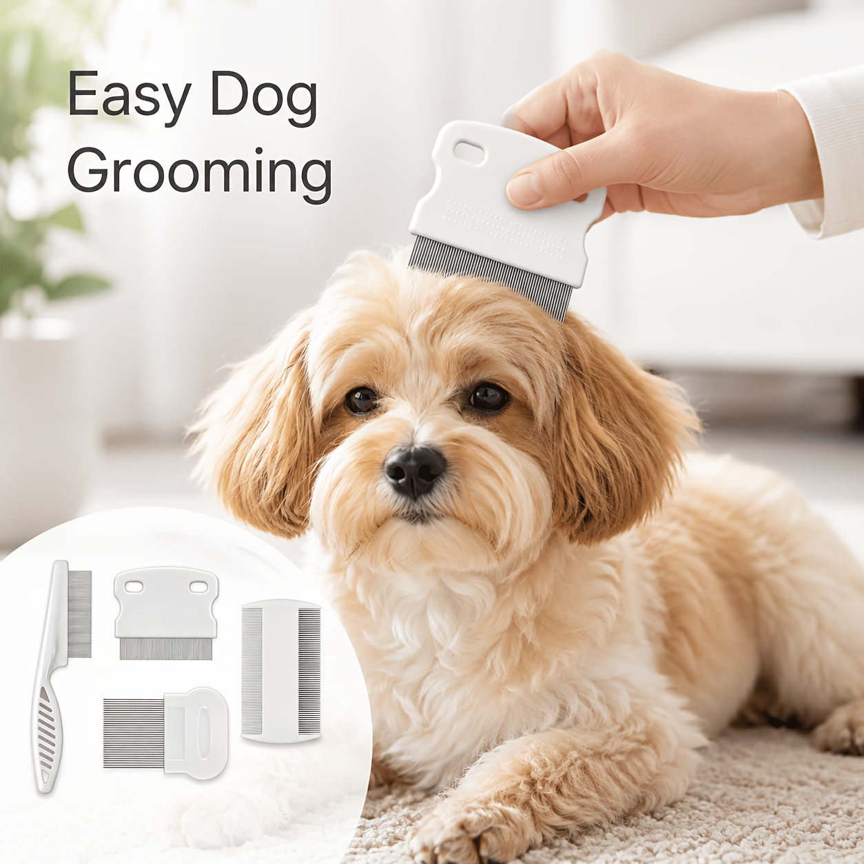 4PCS Pet Comb Flea Comb Fine-T - Flea Comb Fine Tooth Pet Tear Stain 评论和价格
