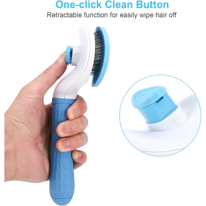 Self Cleaning Slicker Brush, D - Slicker Brush Self Cleaning Pet Grooming 评论和价格