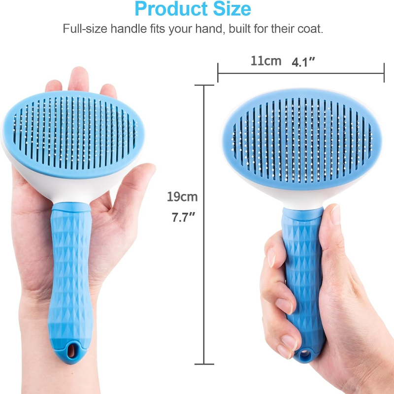 Self Cleaning Slicker Brush, D - Slicker Brush Self Cleaning Pet Grooming 评论和价格