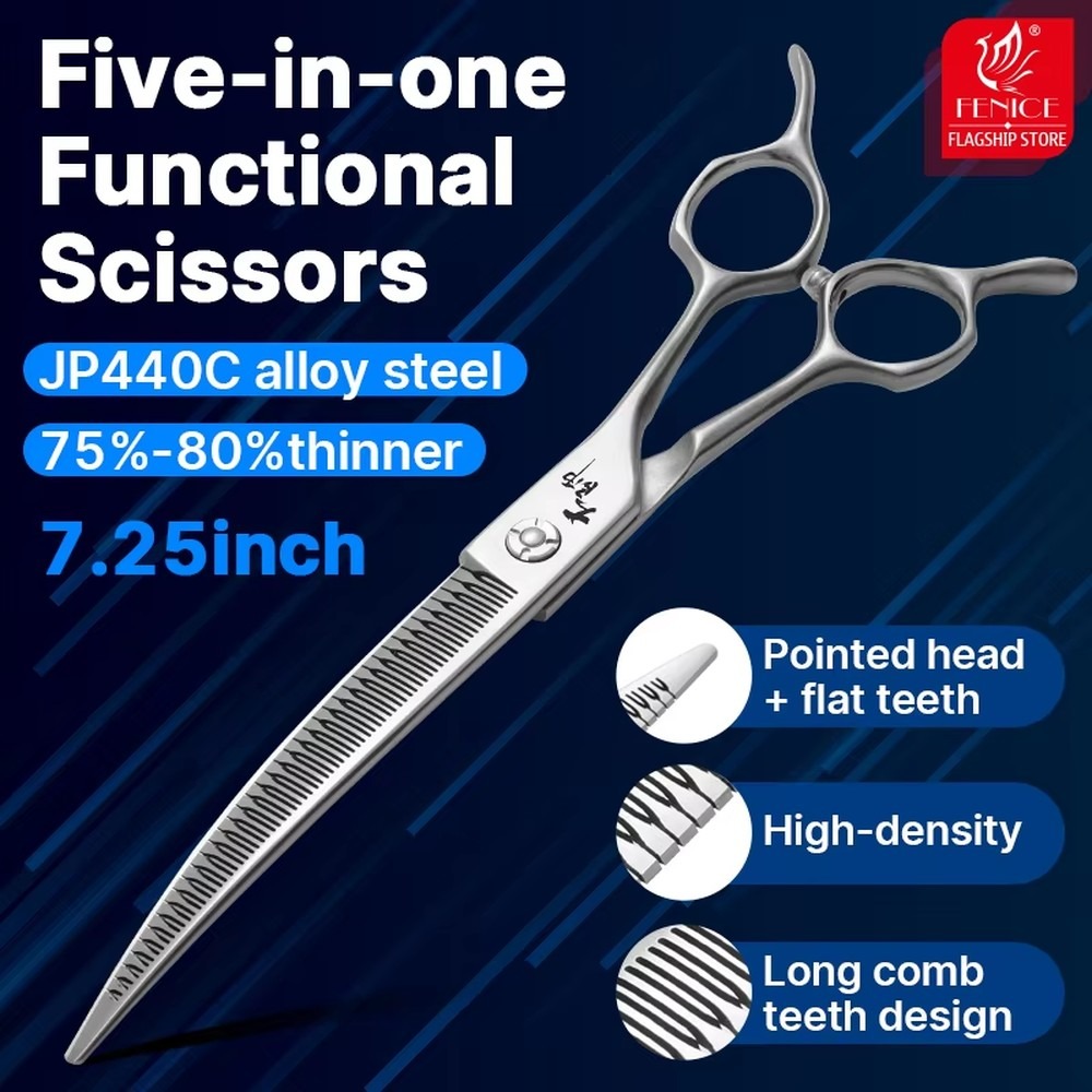 7.25 Inch Eco-Friendly Stainle - Professional Pet Grooming Scissors Curved 评论和价格