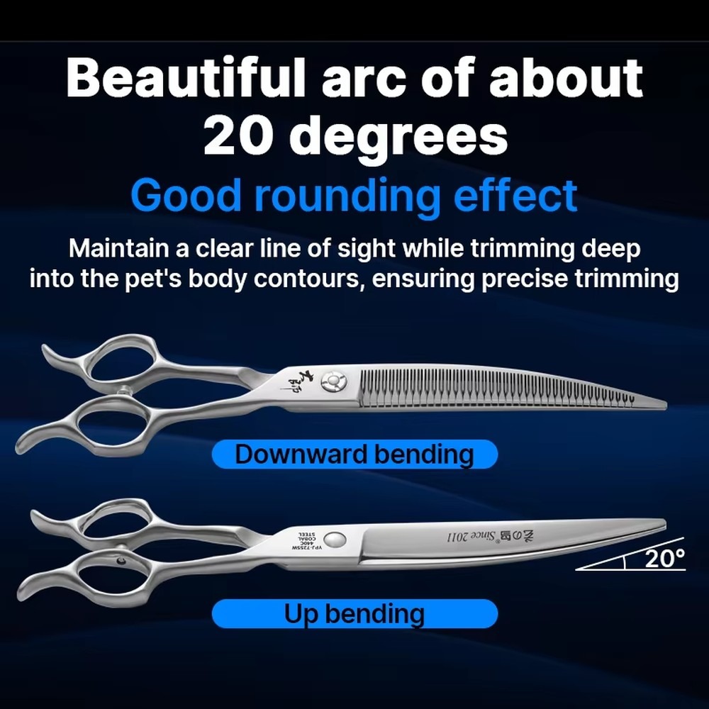 7.25 Inch Eco-Friendly Stainle - Professional Pet Grooming Scissors Curved 评论和价格
