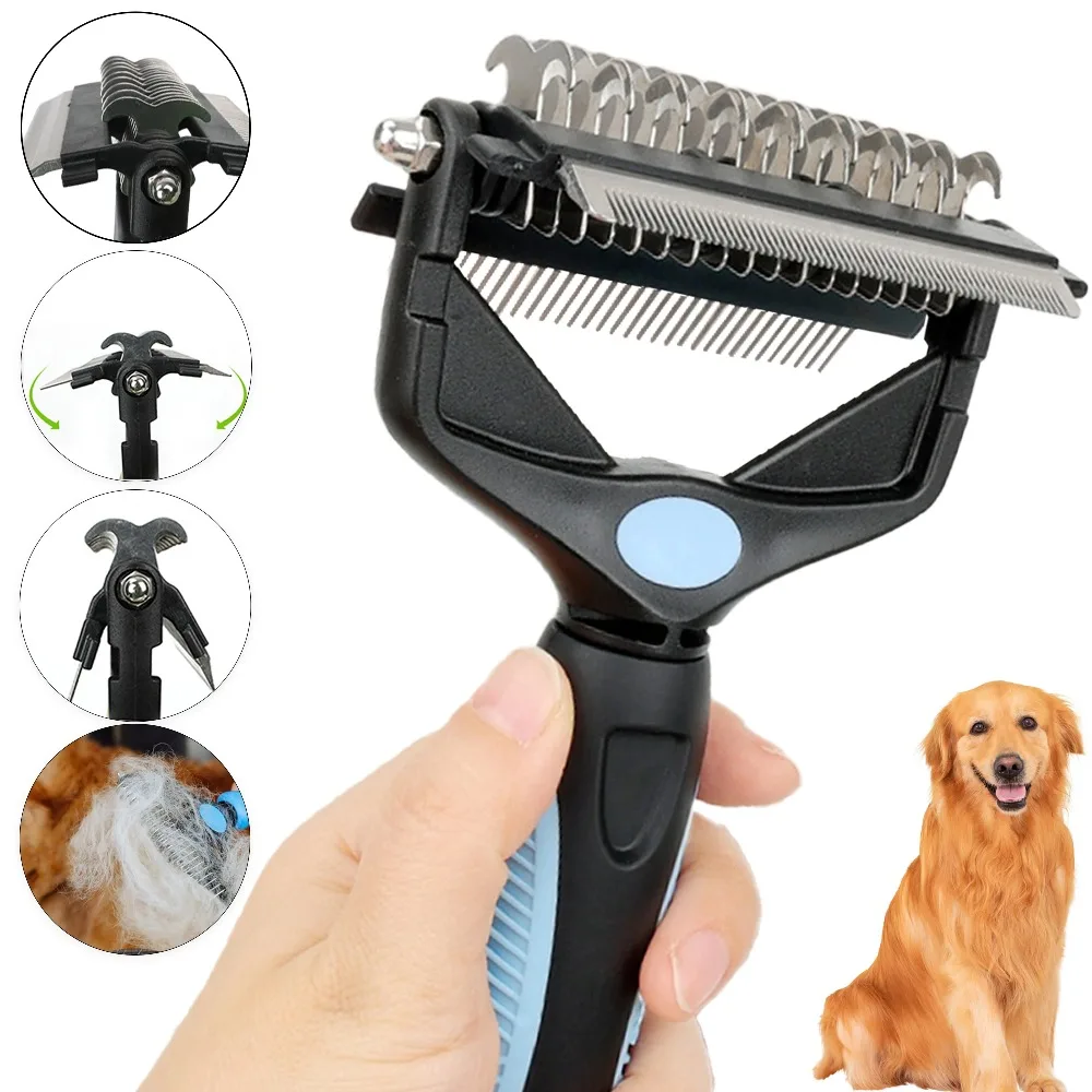 3 In 1 Pet Deshedding Brush Do - Undercoat Rake Dematting Tool Dog Shedding 评论和价格