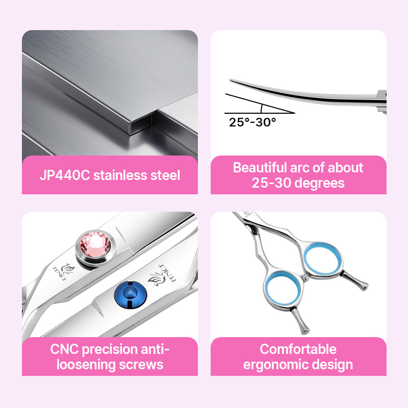 Fenice Professional Dog Groomi - Professional Pet Grooming Scissors Curved 评论和价格