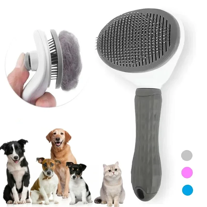 Self-Cleaning Pet Hair Removal - Slicker Brush Self Cleaning Pet Grooming 评论和价格