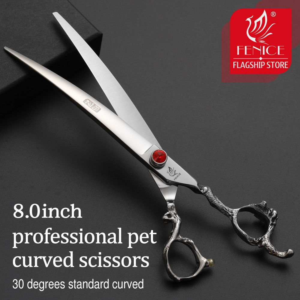 Fenice Dragon Handle Professio - Professional Pet Grooming Scissors Curved 评论和价格