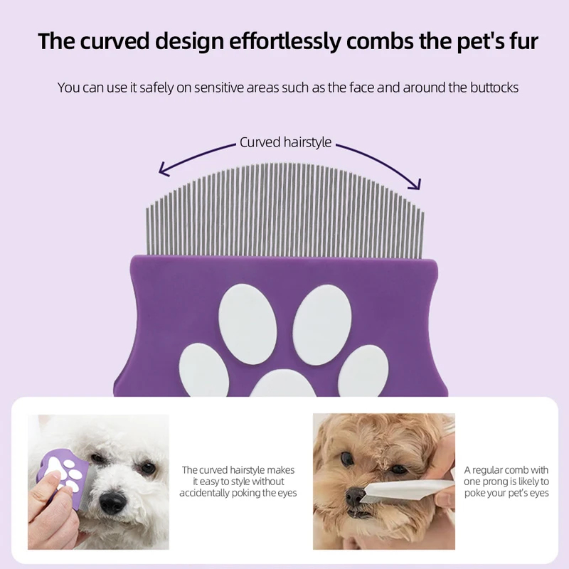 Pet Flea Comb for Cats Dogs Te - Flea Comb Fine Tooth Pet Tear Stain 评论和价格
