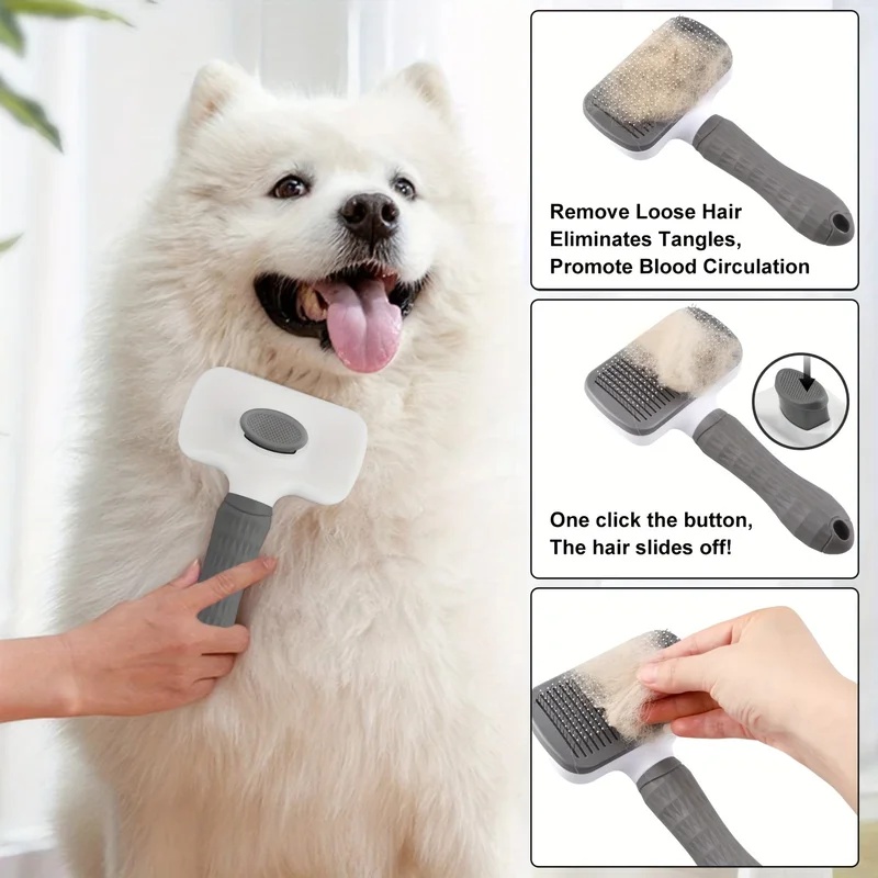 Self-cleaning Pet Hair Remove  - Slicker Brush Self Cleaning Pet Grooming 评论和价格