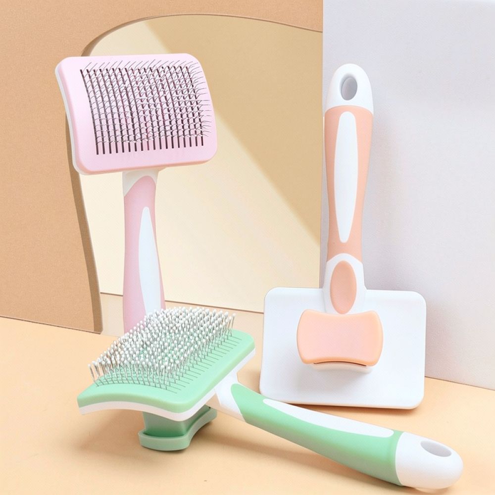 Pet Hair Grooming Tool Self Cl - Slicker Brush Self Cleaning Pet Grooming 评论和价格