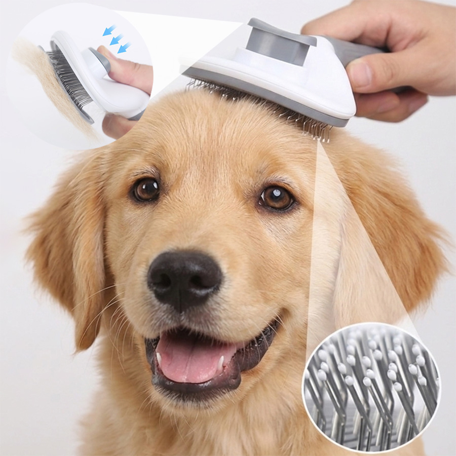 Self-Cleaning Pet Slicker Brus - Slicker Brush Self Cleaning Pet Grooming 评论和价格