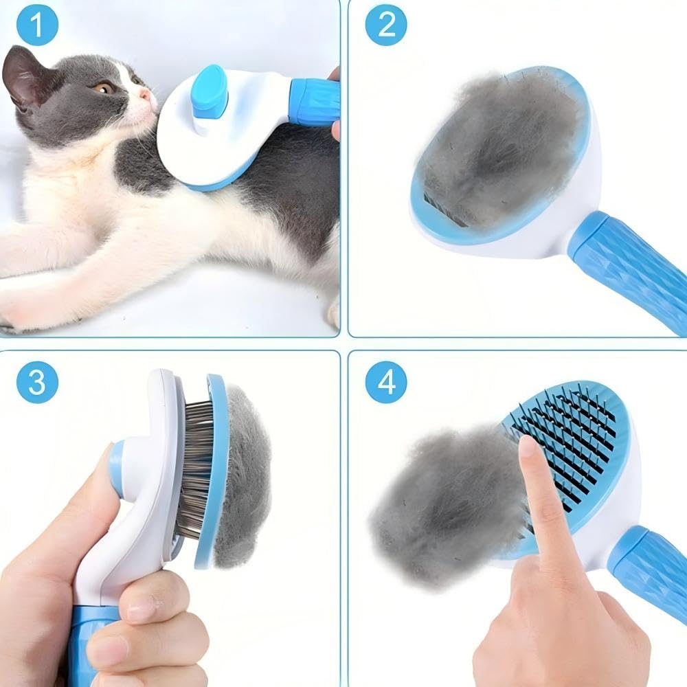 Self-Cleaning Pet Slicker Brus - Slicker Brush Self Cleaning Pet Grooming 评论和价格
