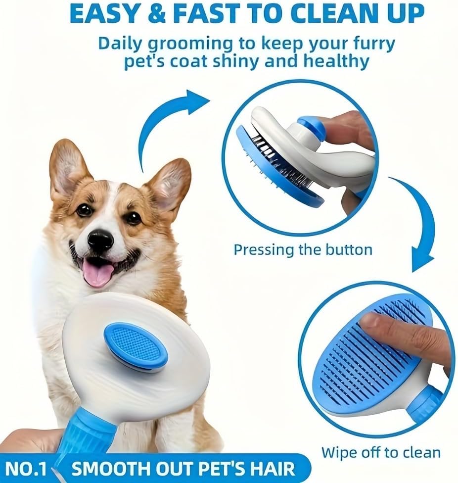 Self-Cleaning Pet Slicker Brus - Slicker Brush Self Cleaning Pet Grooming 评论和价格