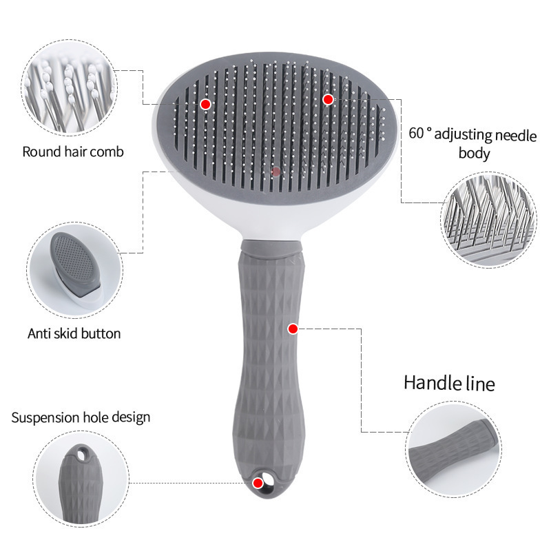 Self-Cleaning Pet Slicker Brus - Slicker Brush Self Cleaning Pet Grooming 评论和价格