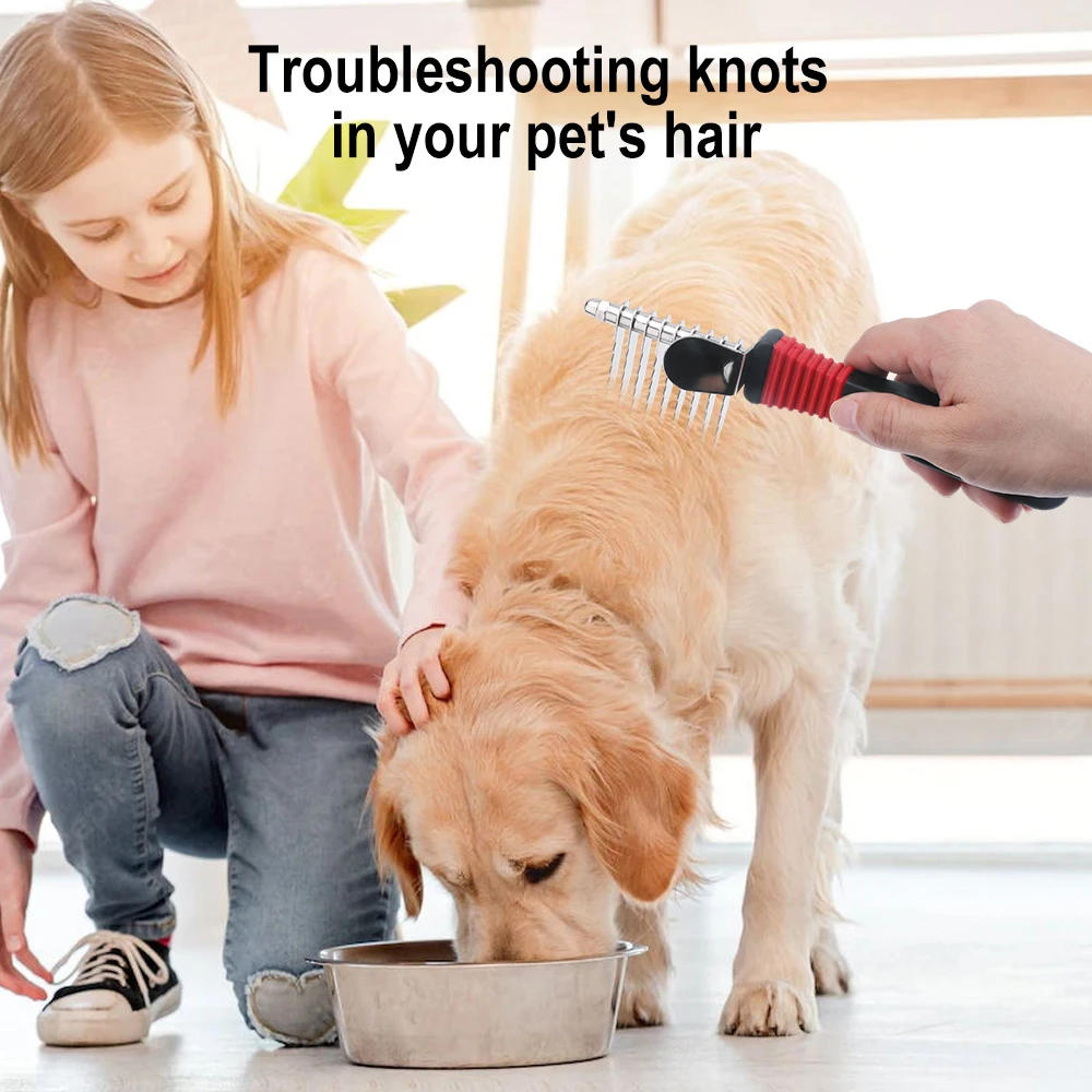 Pet Undercoat Hair Brush Dog G - Undercoat Rake Dematting Tool Dog Shedding 评论和价格