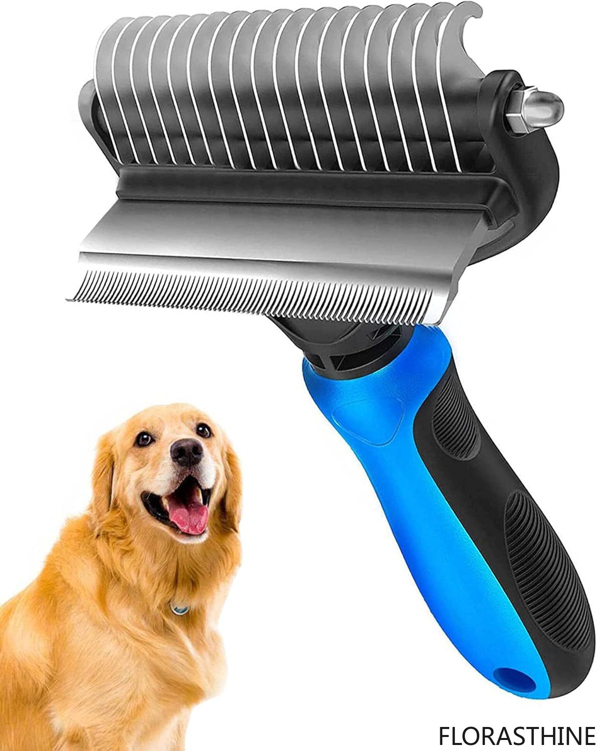 Pet Grooming Brush, Dog Brush  - Undercoat Rake Dematting Tool Dog Shedding 评论和价格