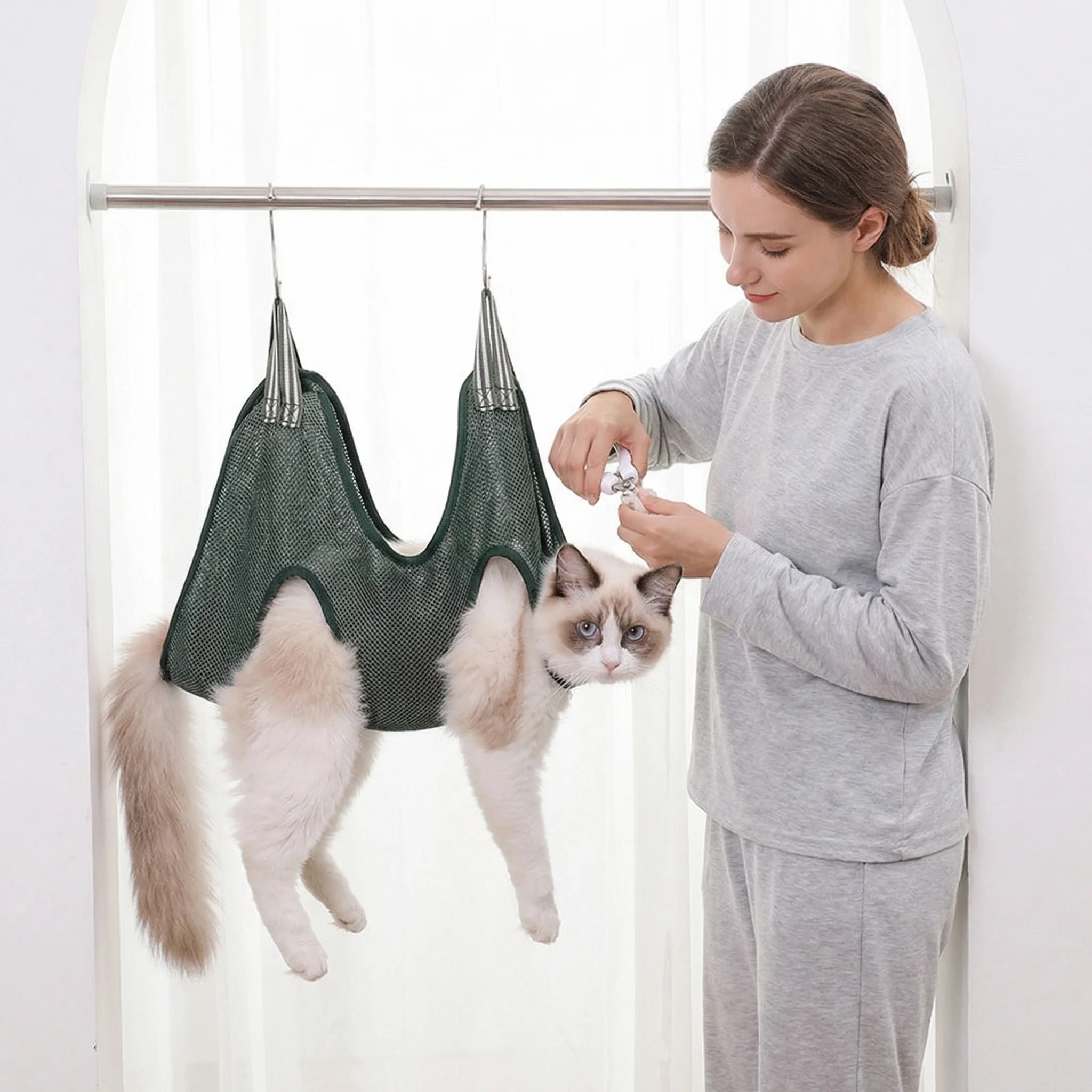 Cats Grooming Hammock Cat Dog  - Pet Grooming Hammock Sling Restraint 评论和价格