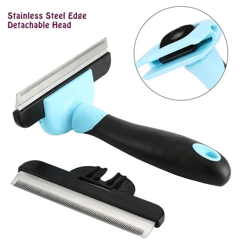Pet Grooming Brush-Double Side - Undercoat Rake Dematting Tool Dog Shedding 评论和价格