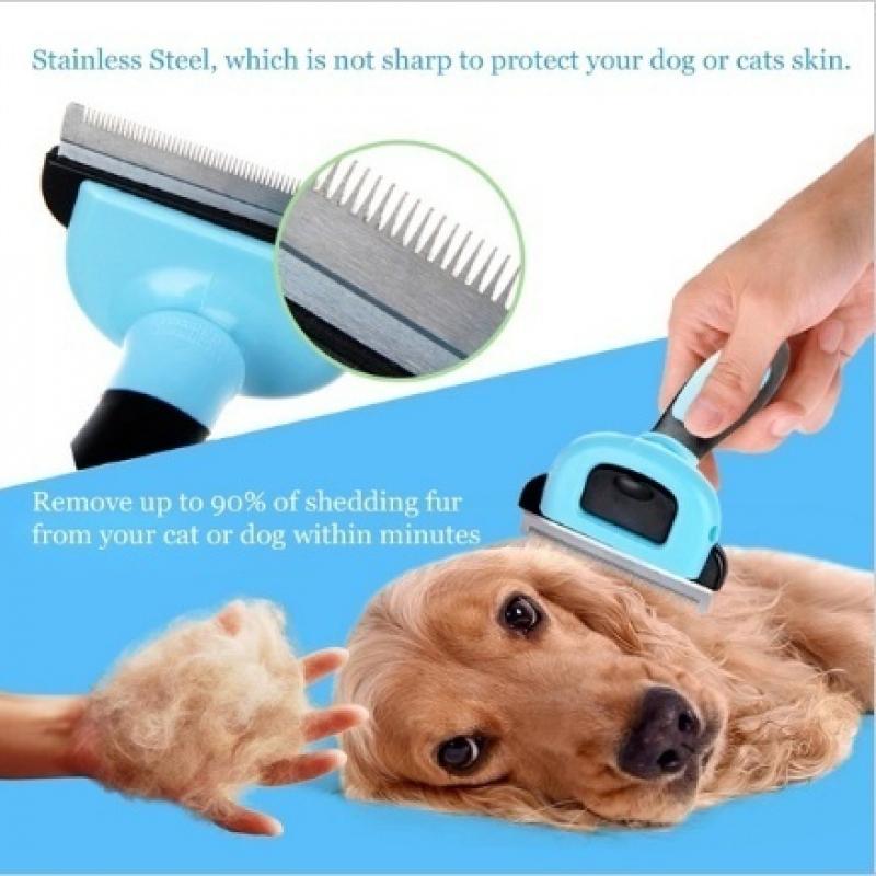 Pet Grooming Brush-Double Side - Undercoat Rake Dematting Tool Dog Shedding 评论和价格
