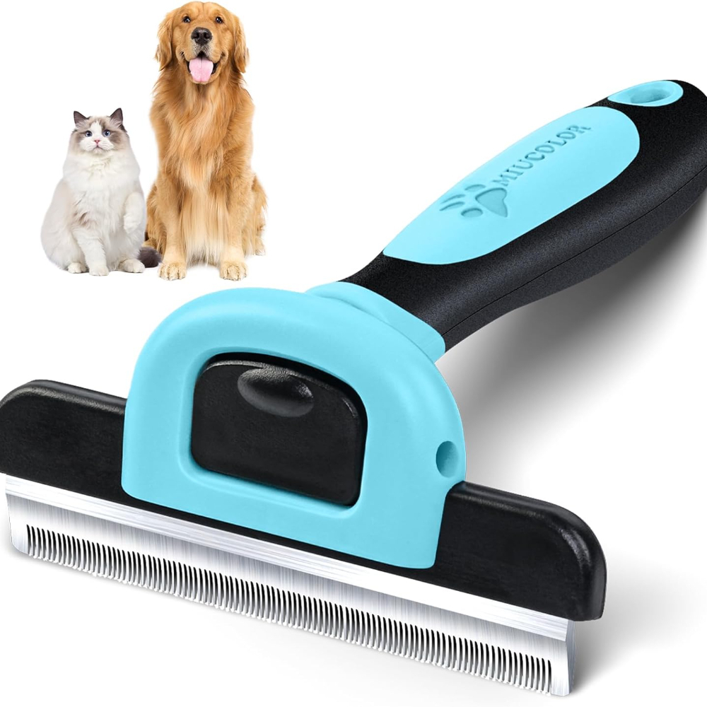 Pet Grooming Brush-Double Side - Undercoat Rake Dematting Tool Dog Shedding 评论和价格