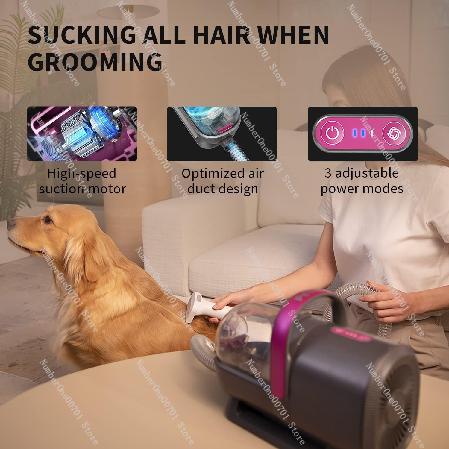 5-in-1 Pet Grooming Vacuum Kit - Pet Grooming Vacuum Suction Kit 5 In 1 评论和价格