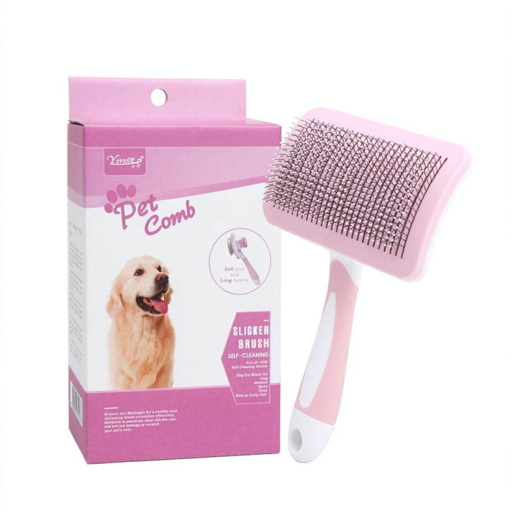Pet Grooming Slicker Brush Sel - Slicker Brush Self Cleaning Pet Grooming 评论和价格
