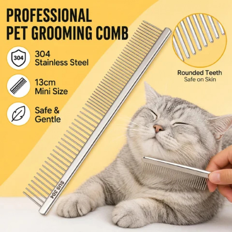 304 Stainless Steel Pet Groomi - Flea Comb Fine Tooth Pet Tear Stain 评论和价格