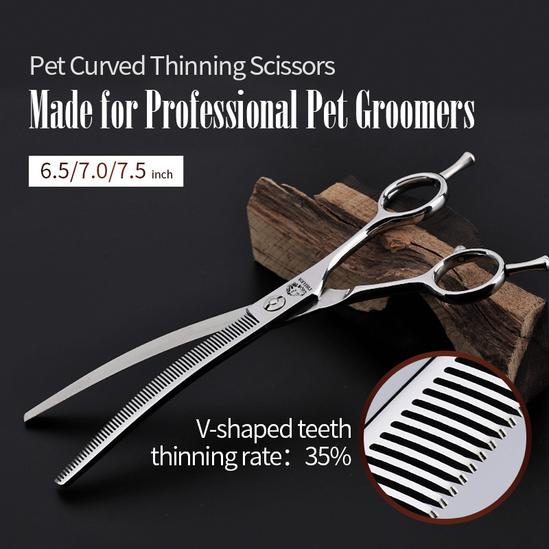 FIRELION 6.5/7.0/7.5 Inch Prof - Professional Pet Grooming Scissors Curved 评论和价格