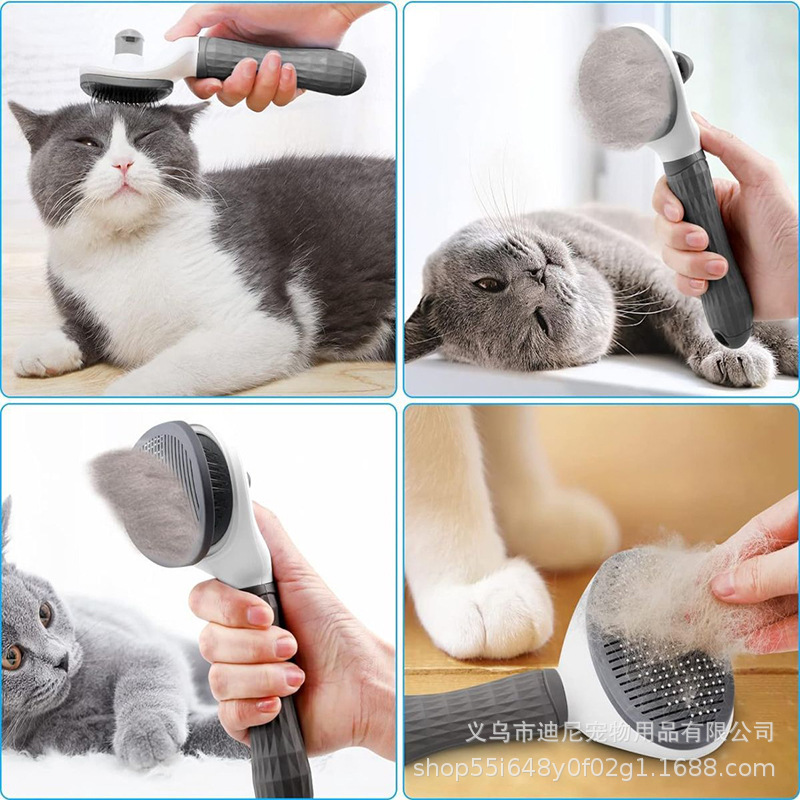 Pet Self-Cleaning Slicker Brus - Slicker Brush Self Cleaning Pet Grooming 评论和价格