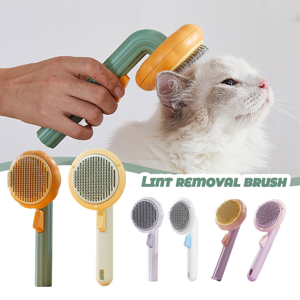 Pet Hair Removal Comb Cat Brus - Slicker Brush Self Cleaning Pet Grooming 评论和价格