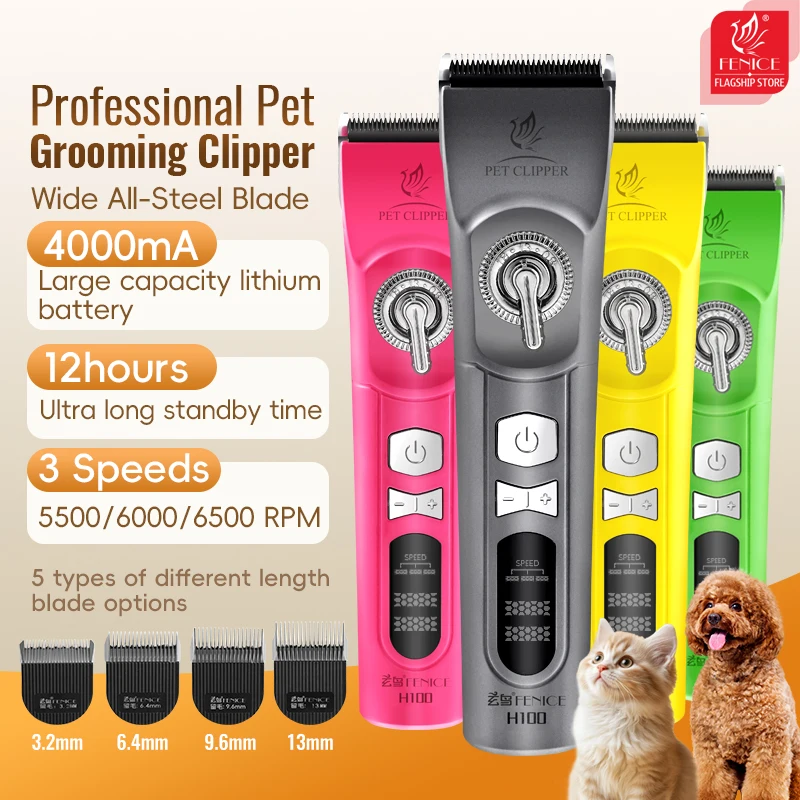 Fenice H100 Cordless Rechargea - Cordless Dog Clippers Low Noise Grooming 评论和价格