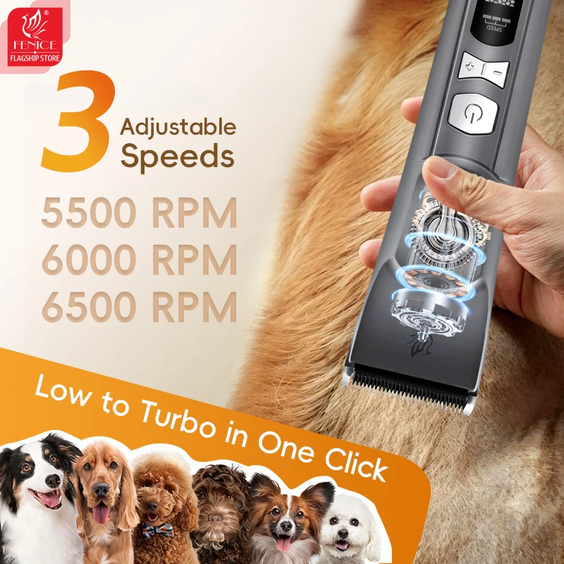 Fenice H100 Cordless Rechargea - Cordless Dog Clippers Low Noise Grooming 评论和价格