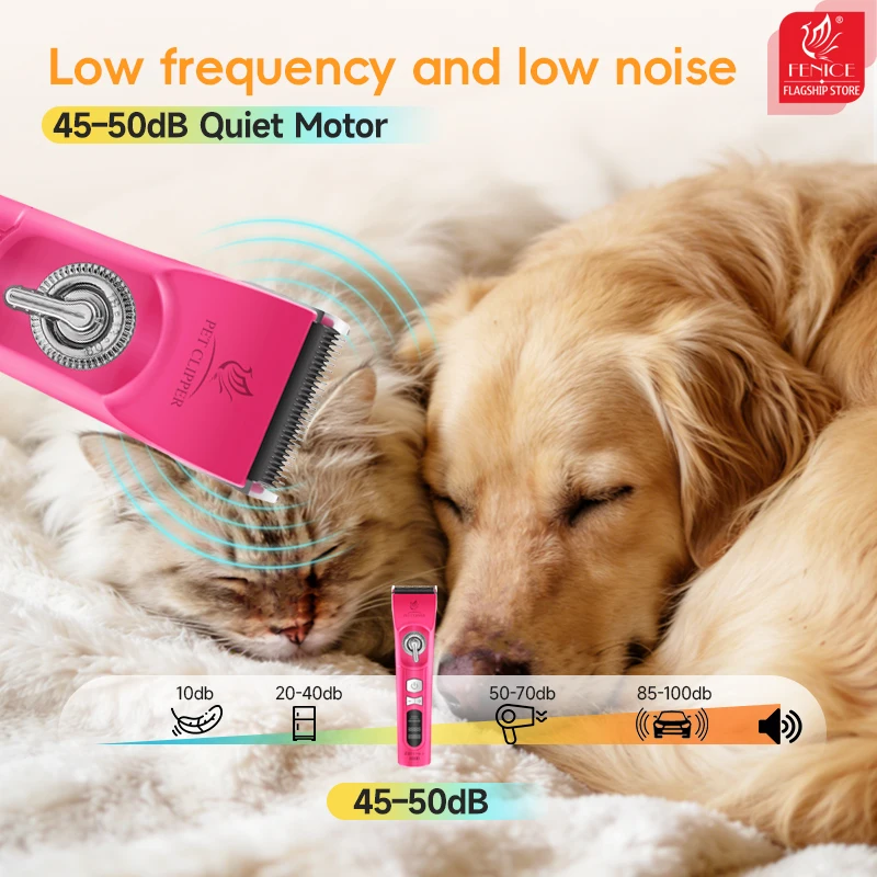Fenice H100 Cordless Rechargea - Cordless Dog Clippers Low Noise Grooming 评论和价格