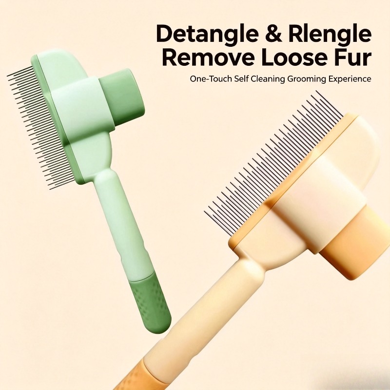 Pet Self Cleaning Slicker Brus - Slicker Brush Self Cleaning Pet Grooming 评论和价格