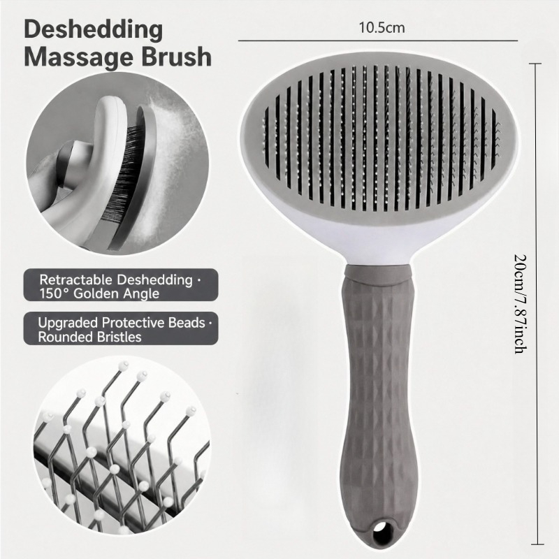 Dog Cat Grooming Brush, Self-C - Slicker Brush Self Cleaning Pet Grooming 评论和价格