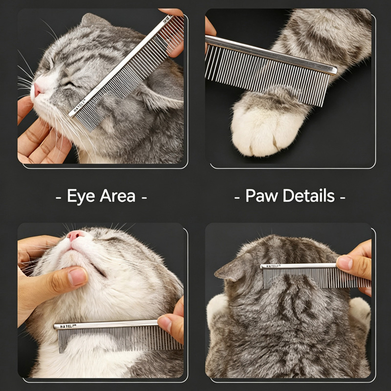 304 Stainless Steel Pet Face C - Flea Comb Fine Tooth Pet Tear Stain 评论和价格