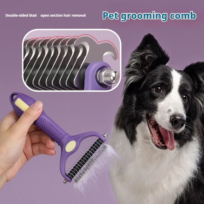 Pet Grooming Knot Comb Pet Des - Undercoat Rake Dematting Tool Dog Shedding 评论和价格