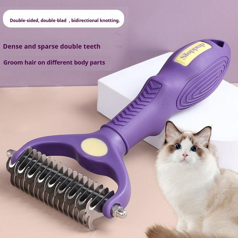 Pet Grooming Knot Comb Pet Des - Undercoat Rake Dematting Tool Dog Shedding 评论和价格