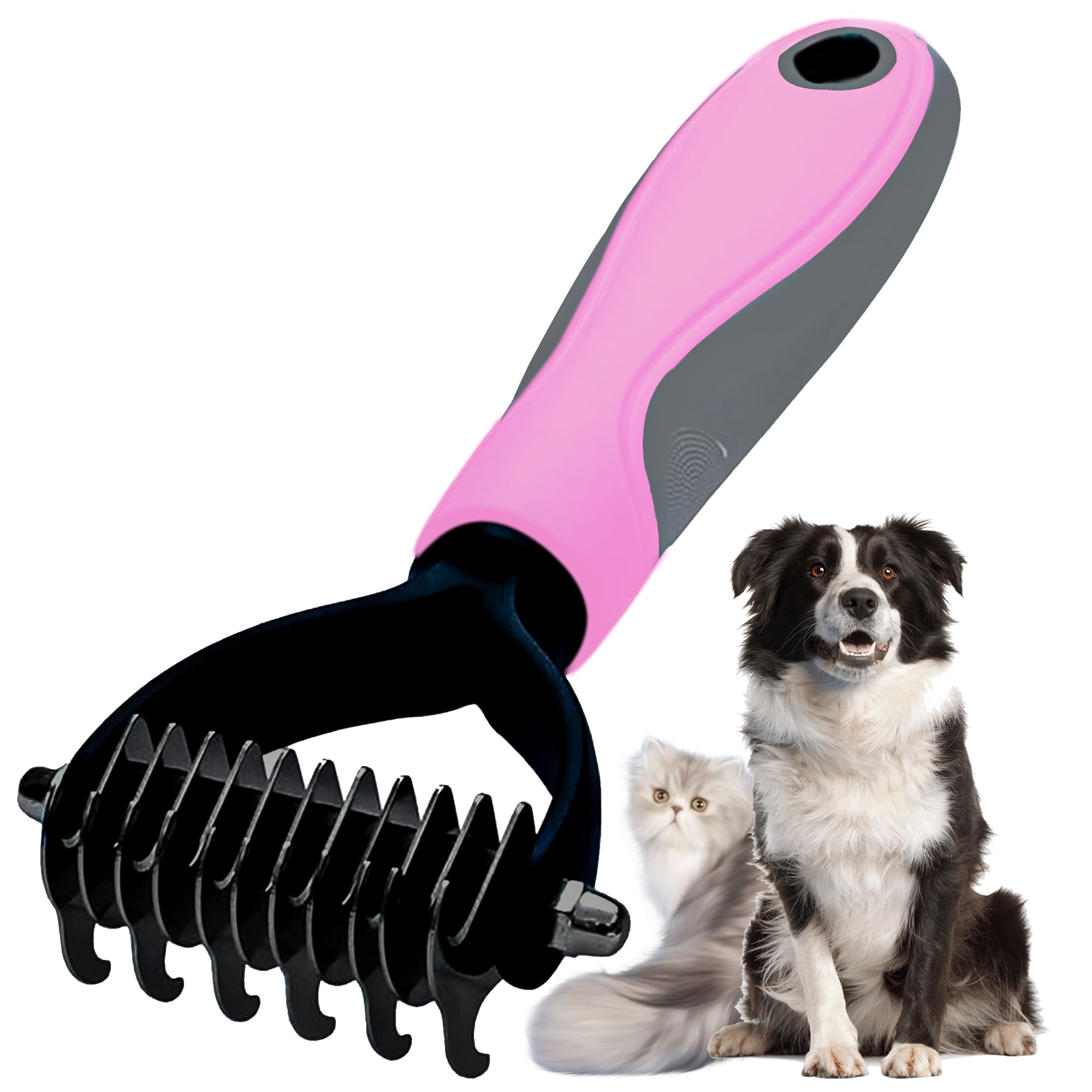 Pet Grooming Brush - Shedding  - Undercoat Rake Dematting Tool Dog Shedding 评论和价格