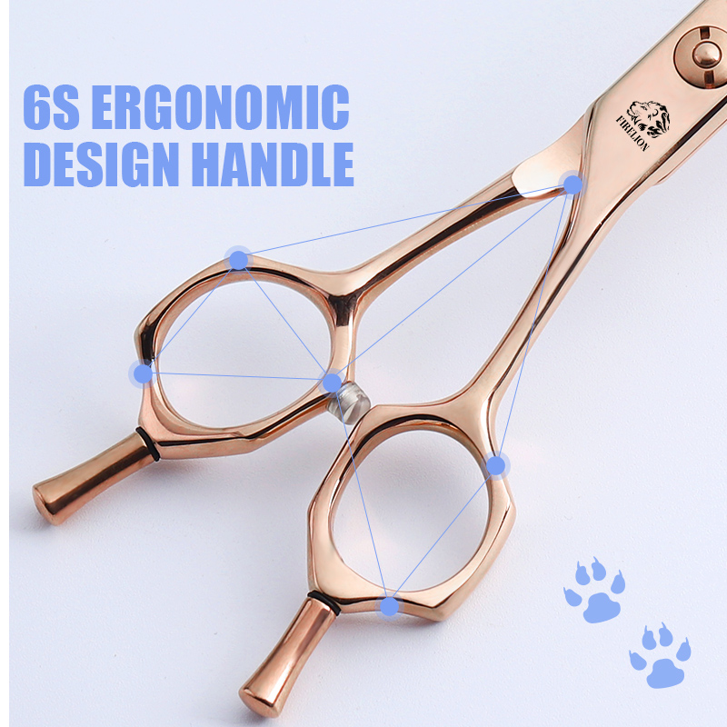 FIRELION Professional VG10 6.5 - Professional Pet Grooming Scissors Curved 评论和价格