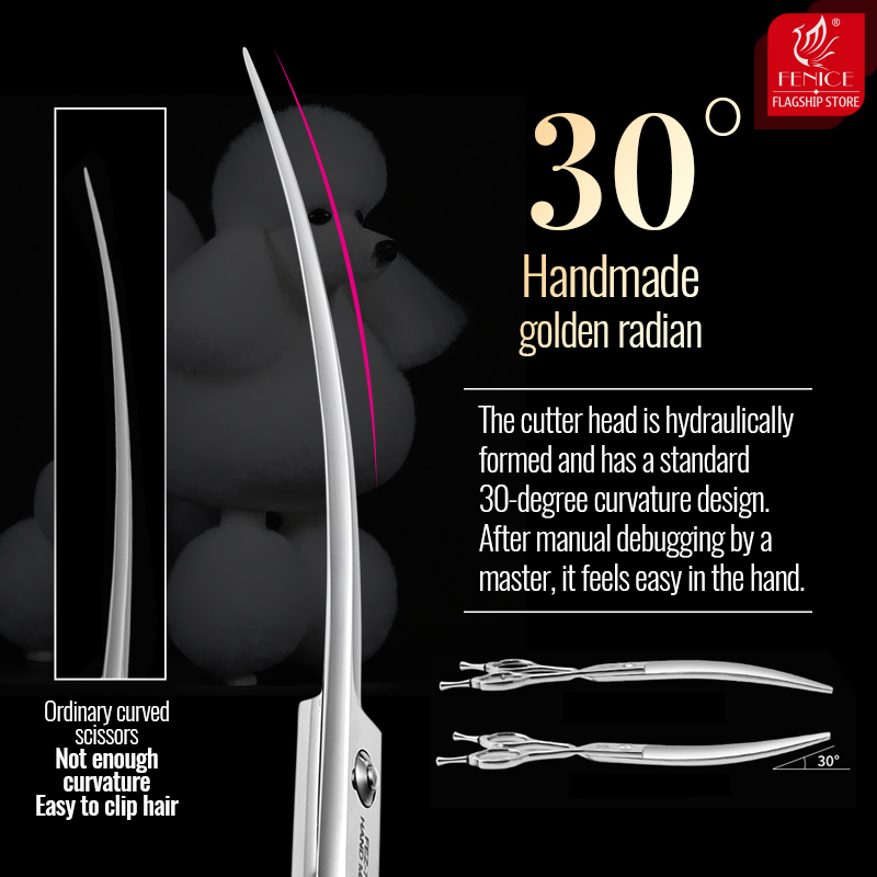 Fenice 6//6.5/7/7.5 Inch Profe - Professional Pet Grooming Scissors Curved 评论和价格
