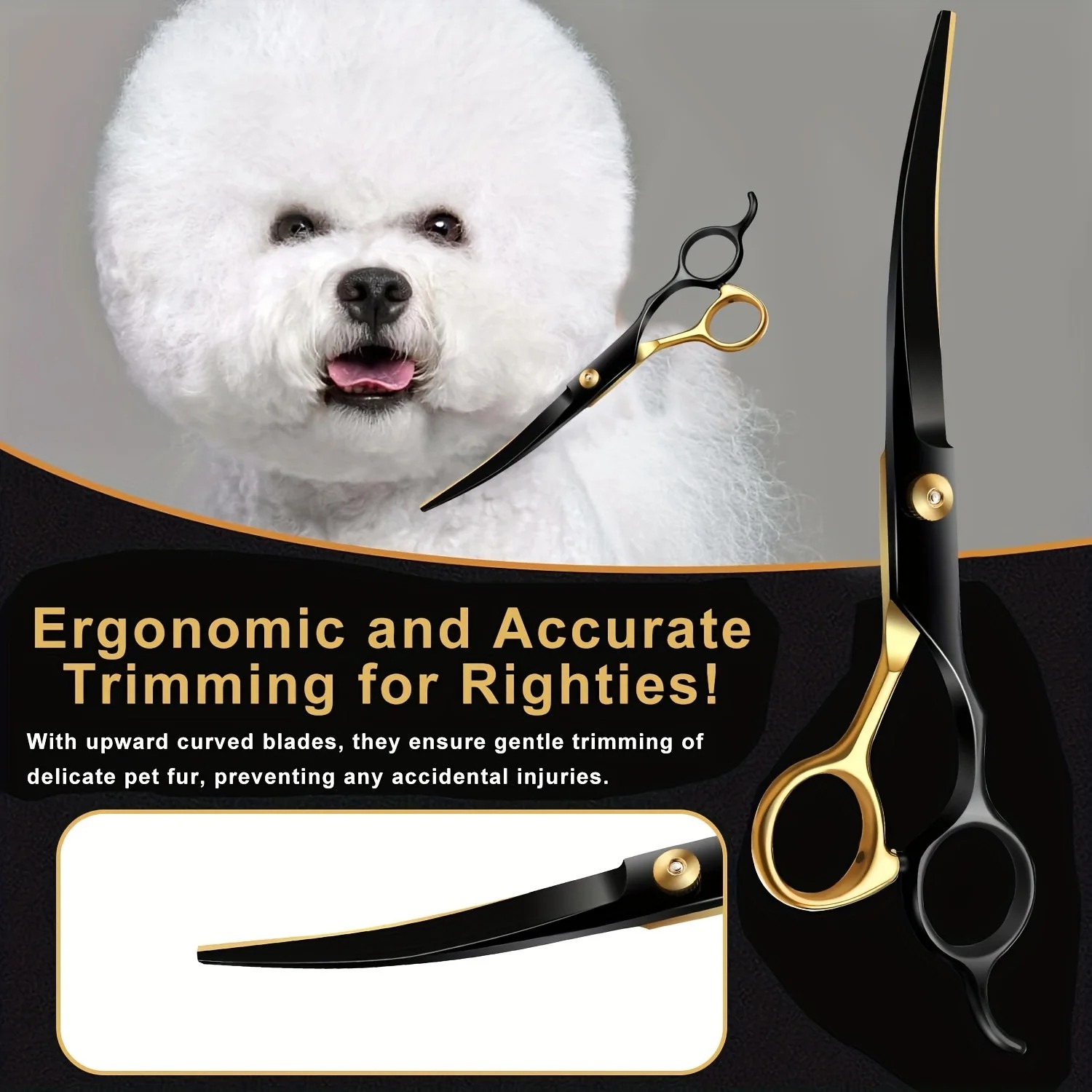 Professional 7-Inch Curved Chu - Professional Pet Grooming Scissors Curved 评论和价格