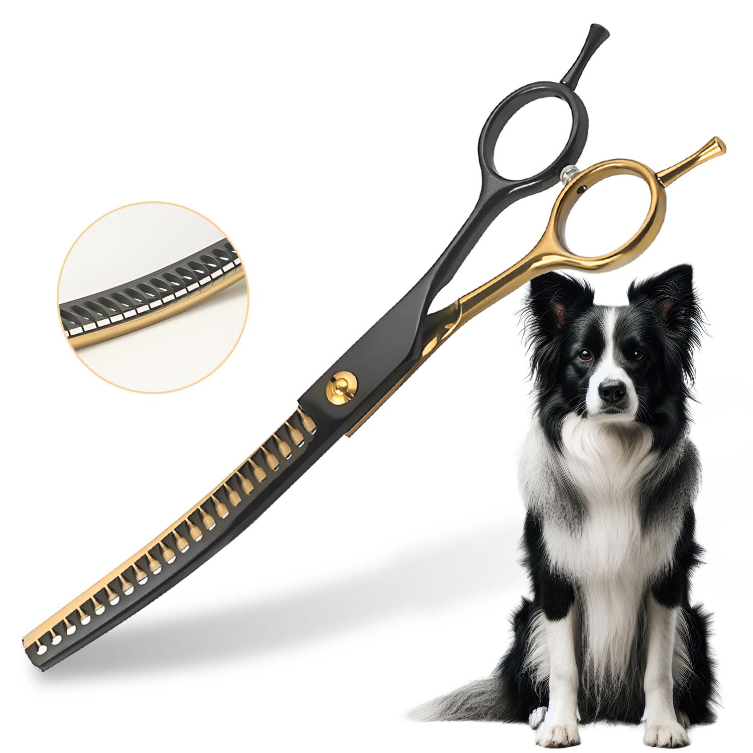 Professional 7-Inch Curved Chu - Professional Pet Grooming Scissors Curved 评论和价格