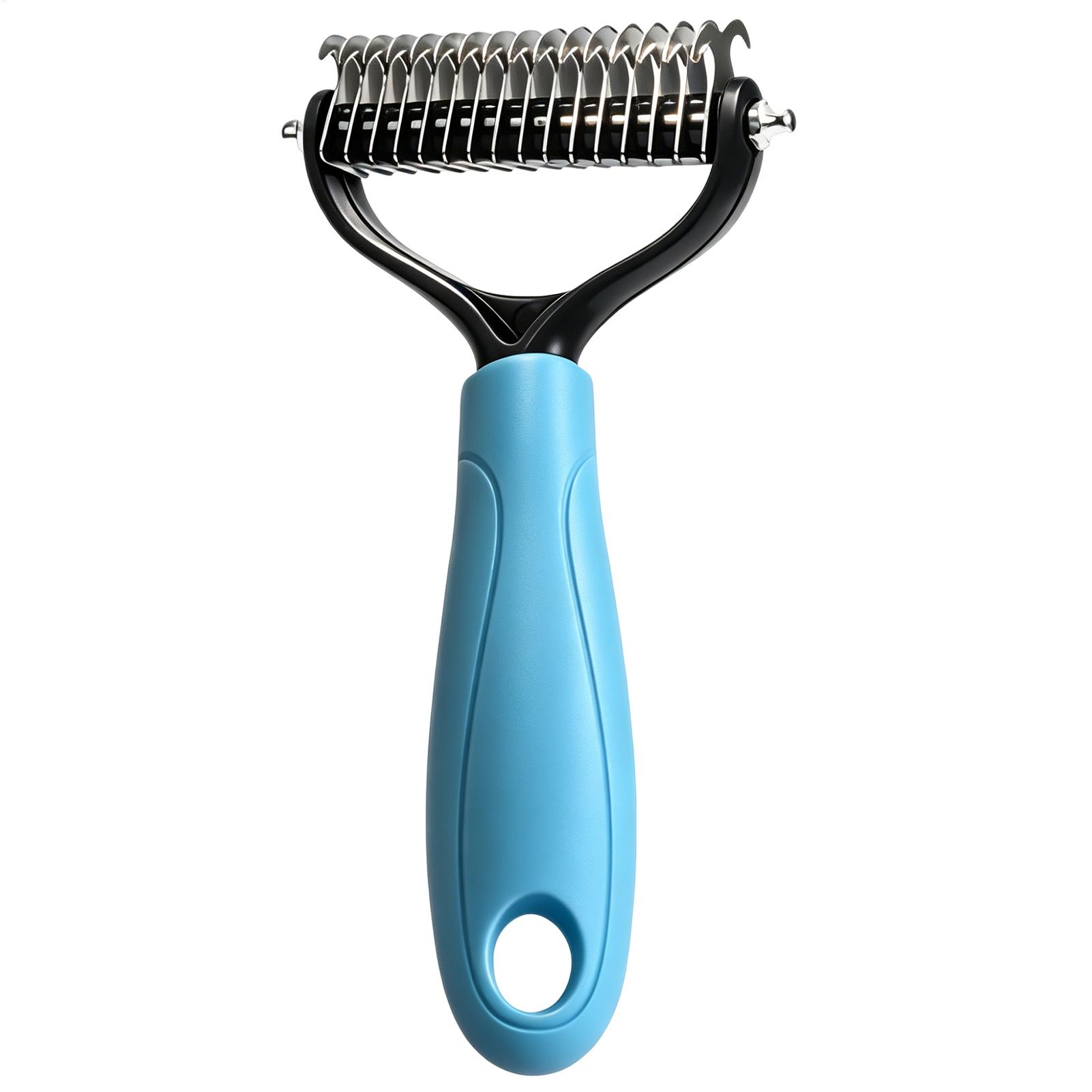 Double Sided Pet Deshedding Br - Undercoat Rake Dematting Tool Dog Shedding 评论和价格
