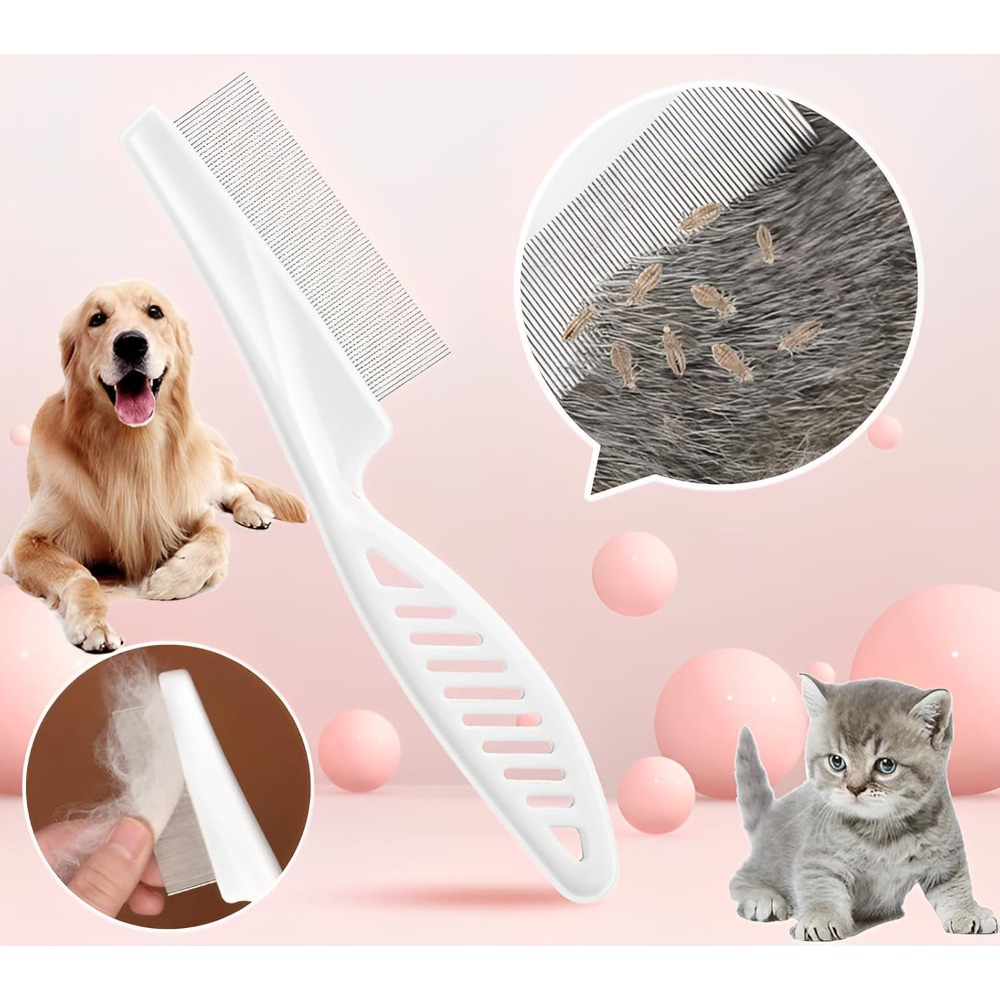 Flea Comb for Dogs and Cats Pe - Flea Comb Fine Tooth Pet Tear Stain 评论和价格